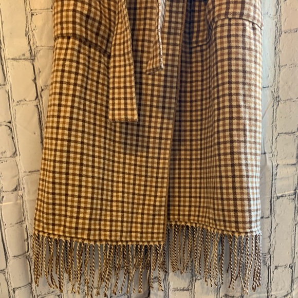 BB Dakota Long Plaid Brown Coat  NWT - Picture 9 of 11